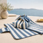 Blauw-wit gestreepte strandtas Blauw-wit gestreepte strandtas